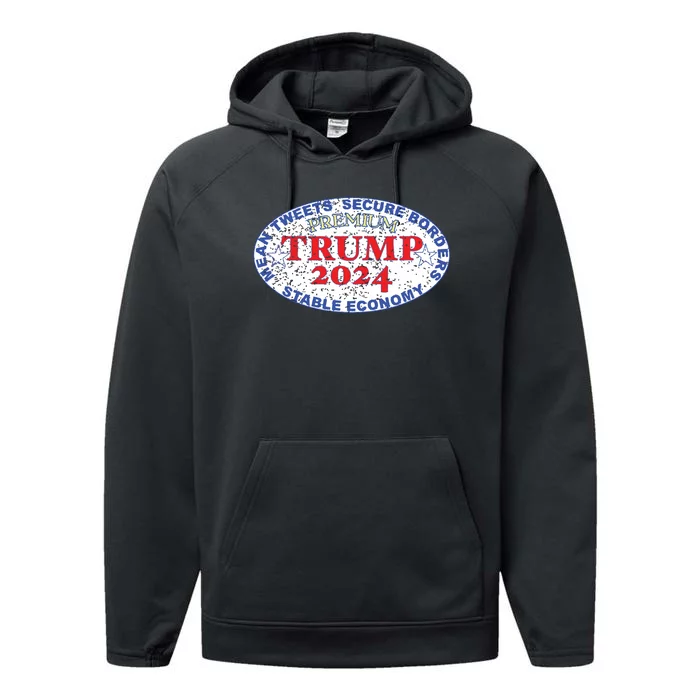 Trump Premium Label Distressed Performance Fleece Hoodie