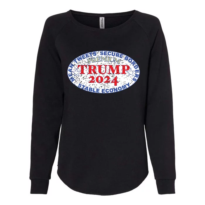 Trump Premium Label Distressed Womens California Wash Sweatshirt