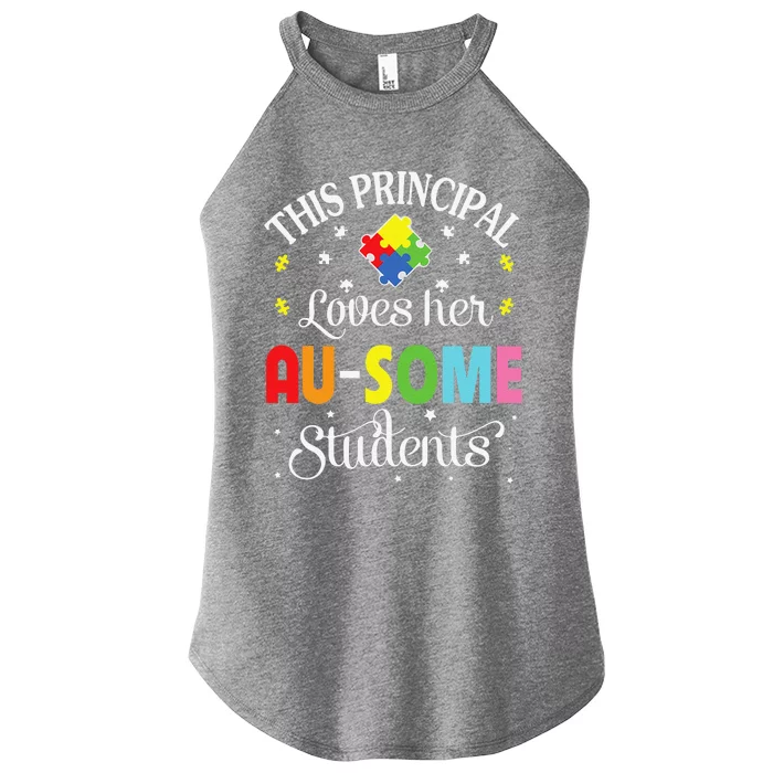 This Principal Loves Her Ausome Autism Awesome Student Women’s Perfect Tri Rocker Tank