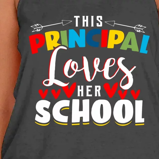 This Principal Loves Her School Principal Day Best Principal Cute Gift Women's Knotted Racerback Tank