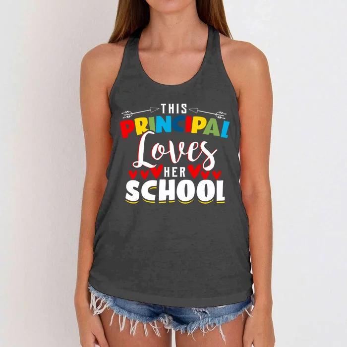 This Principal Loves Her School Principal Day Best Principal Cute Gift Women's Knotted Racerback Tank