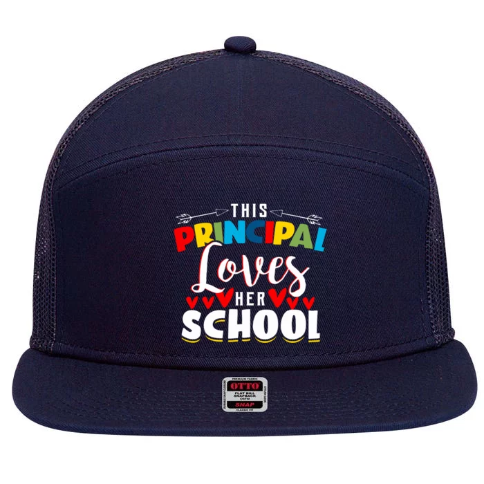 This Principal Loves Her School Principal Day Best Principal Cute Gift 7 Panel Mesh Trucker Snapback Hat