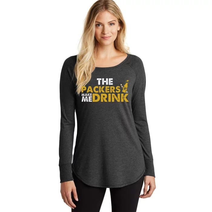 The Packers Make Me Drink Funny Apparel Women's Perfect Tri Tunic Long Sleeve Shirt