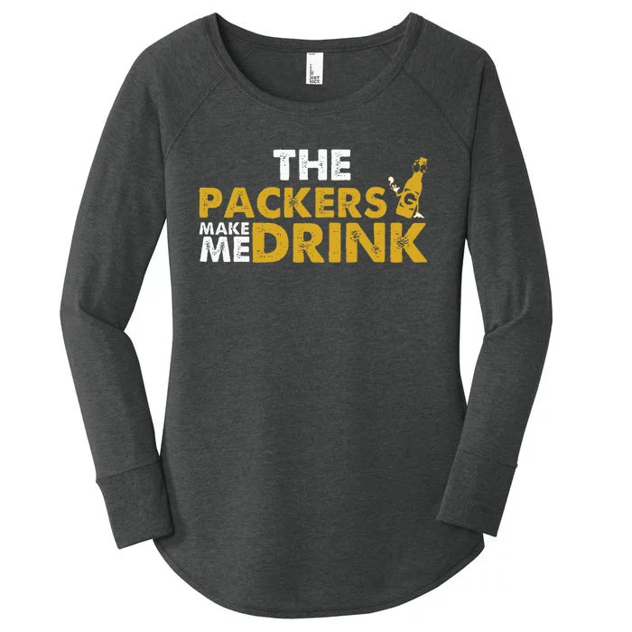 The Packers Make Me Drink Funny Apparel Women's Perfect Tri Tunic Long Sleeve Shirt