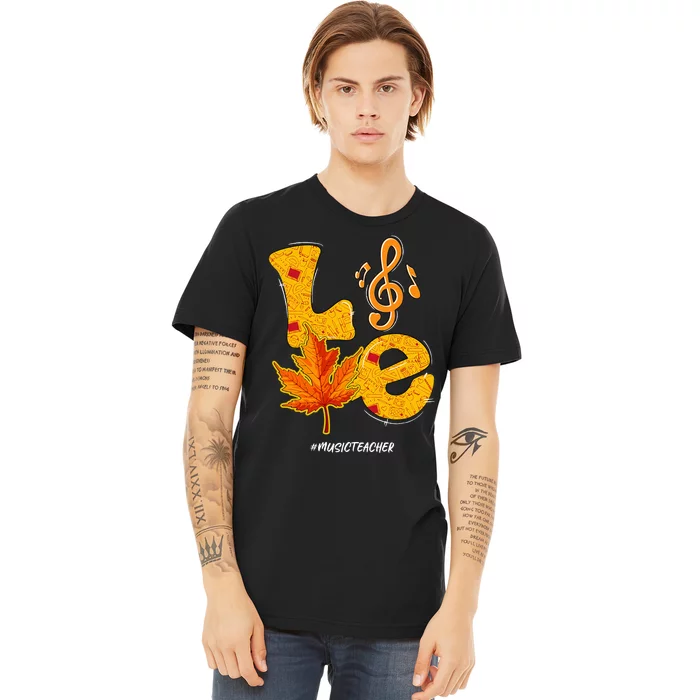 Thanksgiving Pumpkin Music Vibes for Autumn Premium T-Shirt