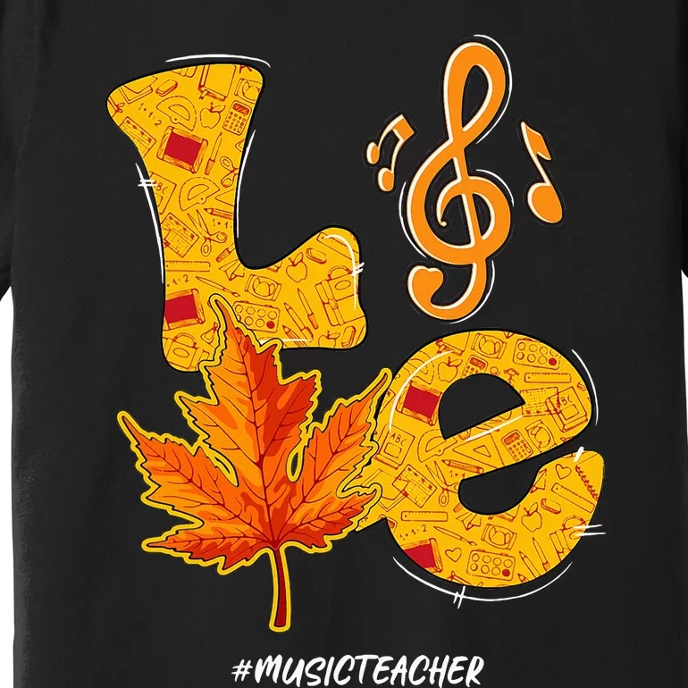 Thanksgiving Pumpkin Music Vibes for Autumn Premium T-Shirt