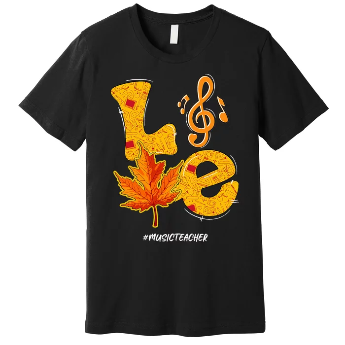 Thanksgiving Pumpkin Music Vibes for Autumn Premium T-Shirt