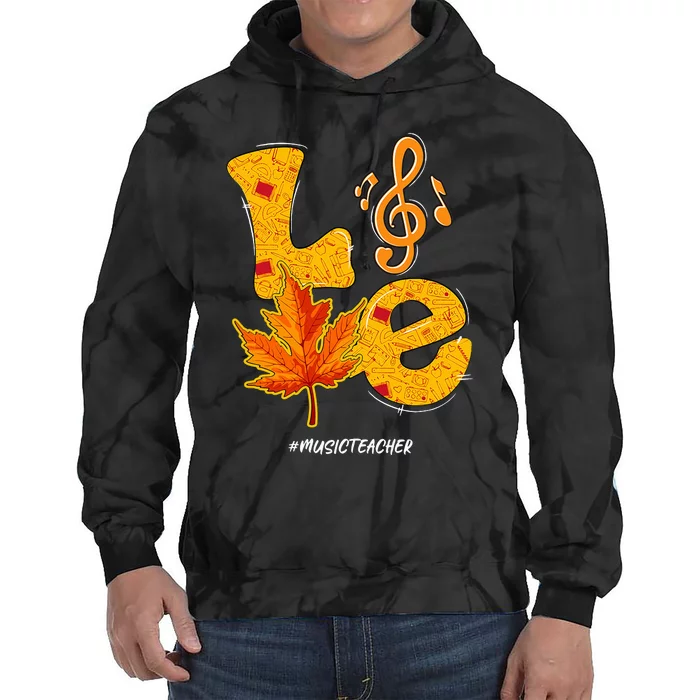 Thanksgiving Pumpkin Music Vibes for Autumn Tie Dye Hoodie