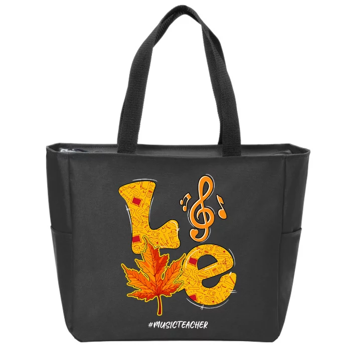 Thanksgiving Pumpkin Music Vibes for Autumn Zip Tote Bag