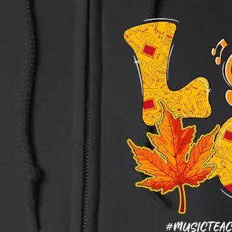 Thanksgiving Pumpkin Music Vibes for Autumn Full Zip Hoodie