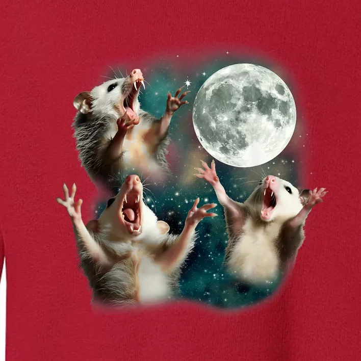 Three Possum Moon | 3 Opossum Funny Weird Cursed Meme Toddler Sweatshirt