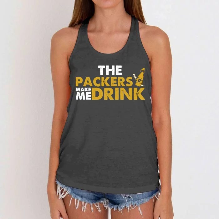 The Packers Make Me Drink Funny Women's Knotted Racerback Tank