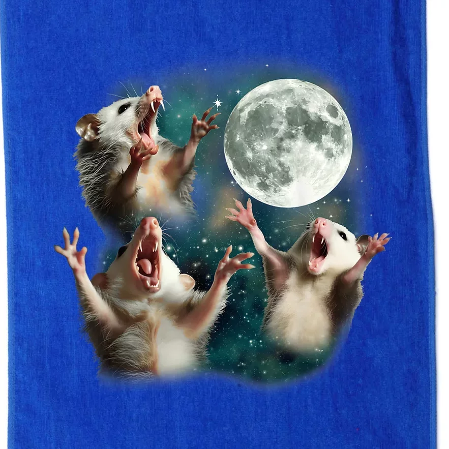 Three Possum Moon 3 Opossum Funny Weird Cursed Meme Platinum Collection Golf Towel