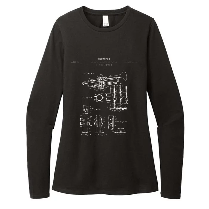 Trumpet Patent Music Womens CVC Long Sleeve Shirt