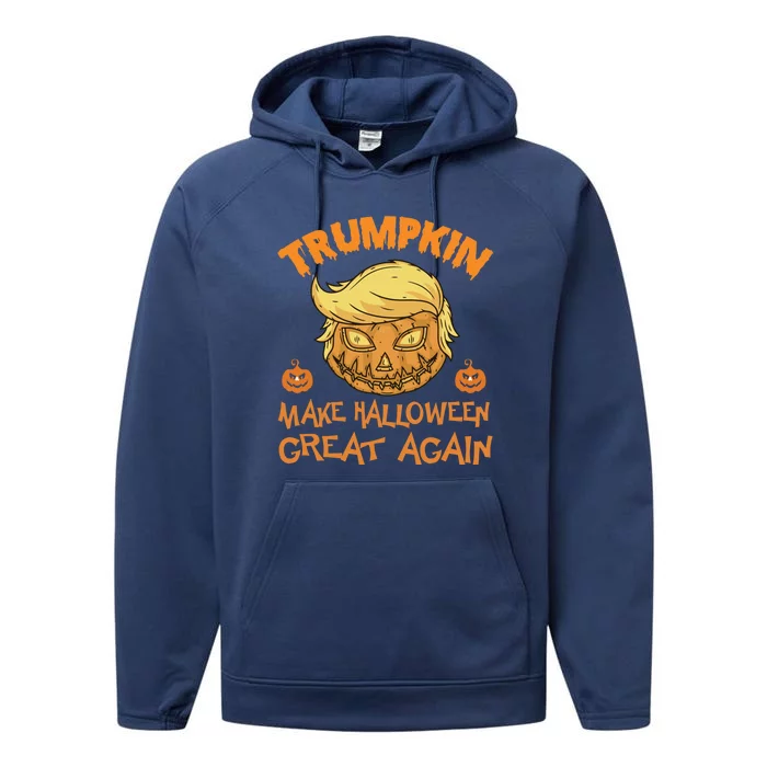 Trumpkin Pumpkin Make Halloween Great Again Cute Gift Performance Fleece Hoodie