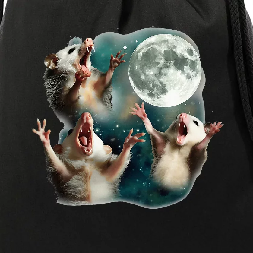 Three Possum Moon 3 Opossum Drawstring Bag