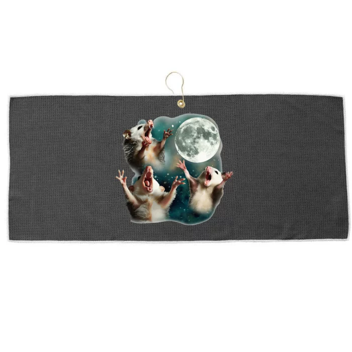 Three Possum Moon 3 Opossum Large Microfiber Waffle Golf Towel