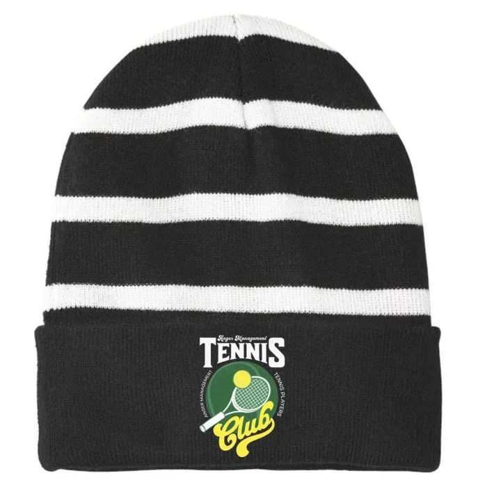 Tennis Player Management With Anger Therapy Striped Beanie with Solid Band