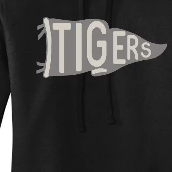 Tigers Pennant Mascot Women's Pullover Hoodie