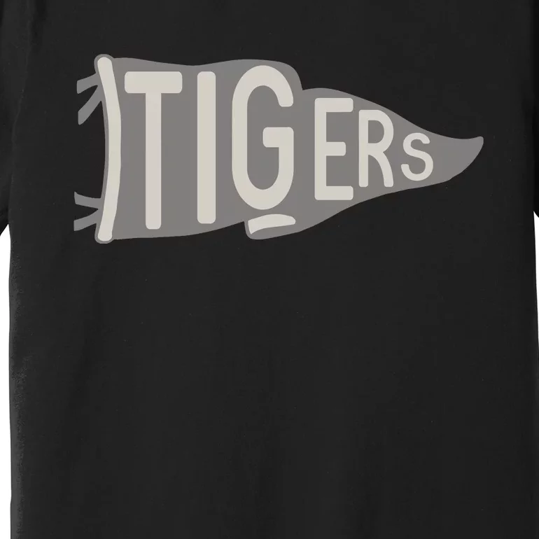 Tigers Pennant Mascot Premium T-Shirt