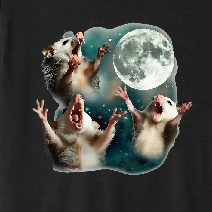 Three Possum Moon 3 Opossum Funny Weird Cursed Meme ChromaSoft Performance T-Shirt