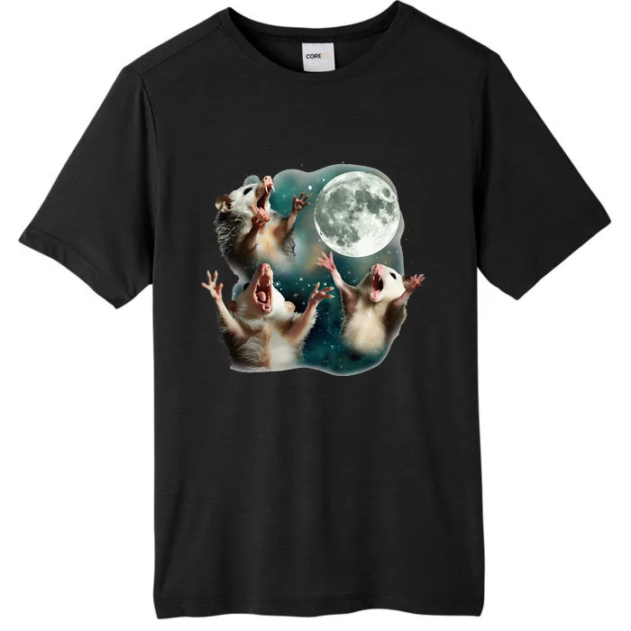 Three Possum Moon 3 Opossum Funny Weird Cursed Meme ChromaSoft Performance T-Shirt