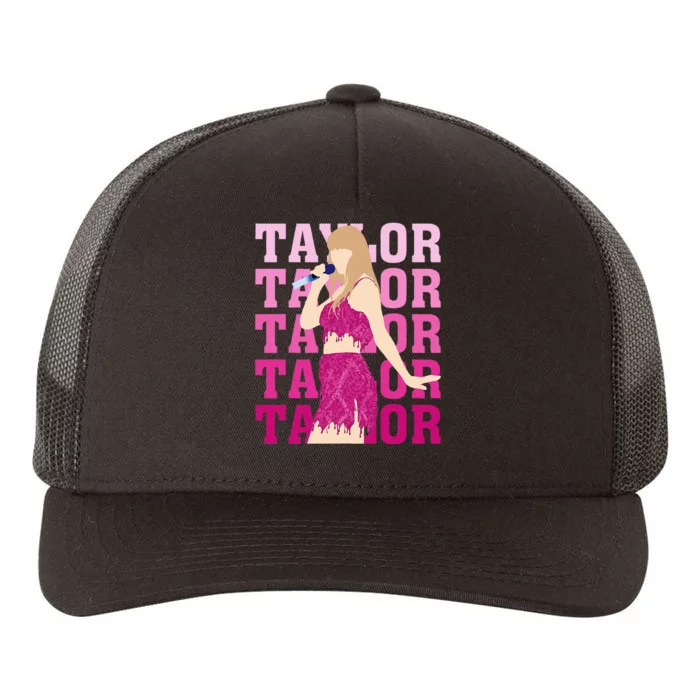 Taylor Personalized Name I Love Taylor Girl Groovy Yupoong Adult 5-Panel Trucker Hat