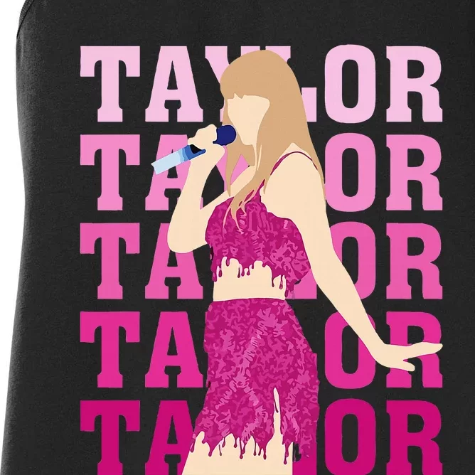 Taylor Personalized Name I Love Taylor Girl Groovy Women's Racerback Tank