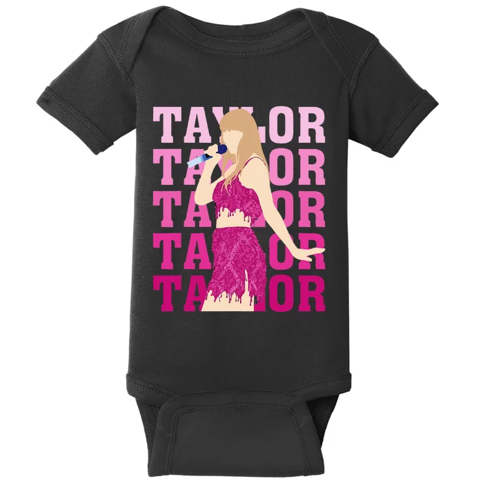 Taylor Personalized Name I Love Taylor Girl Groovy Baby Bodysuit