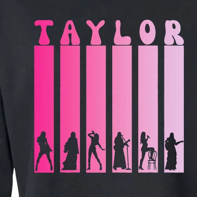 Taylor Personalized Name I Love Taylor Girl Groovy Cropped Pullover Crew