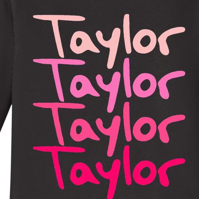 T.aylor Personalized Name Baby Long Sleeve Bodysuit