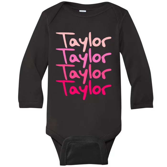 T.aylor Personalized Name Baby Long Sleeve Bodysuit