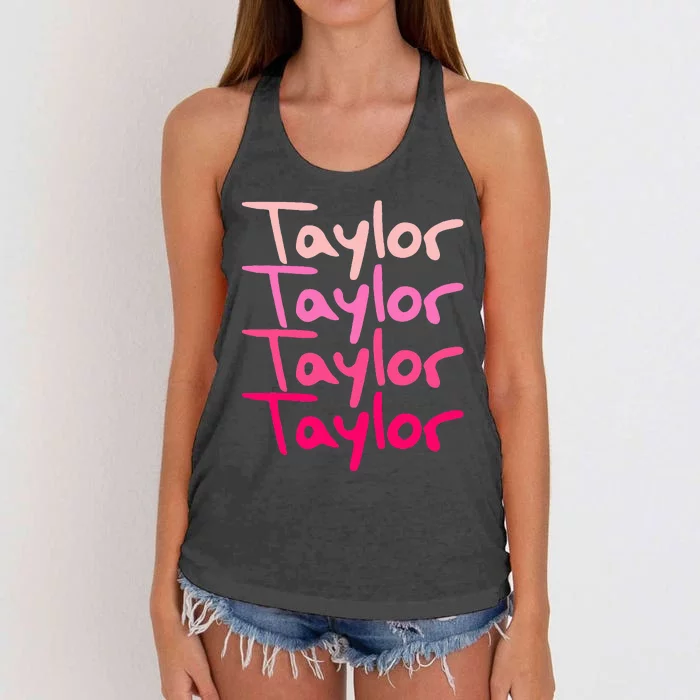 T.aylor Personalized Name Women's Knotted Racerback Tank