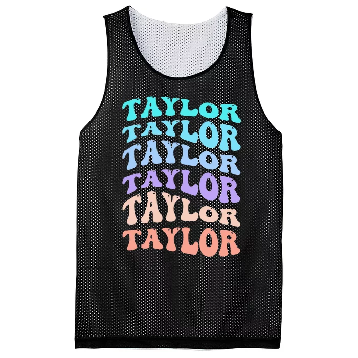 Taylor Personalized Name I Love Taylor Mesh Reversible Basketball Jersey Tank