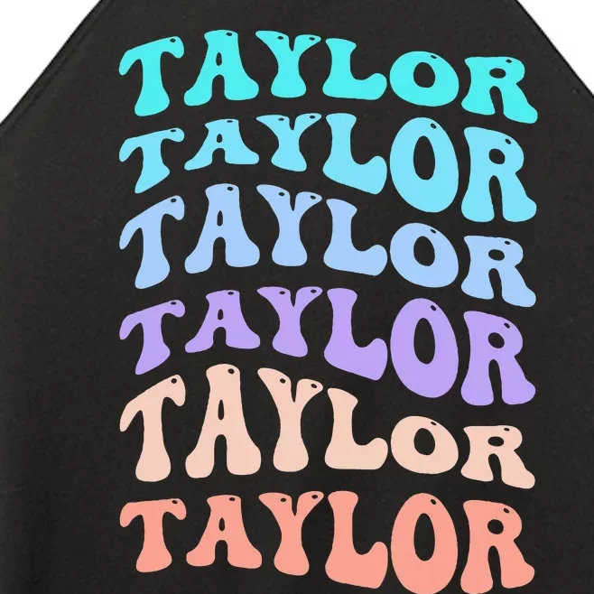 Taylor Personalized Name I Love Taylor Women’s Perfect Tri Rocker Tank