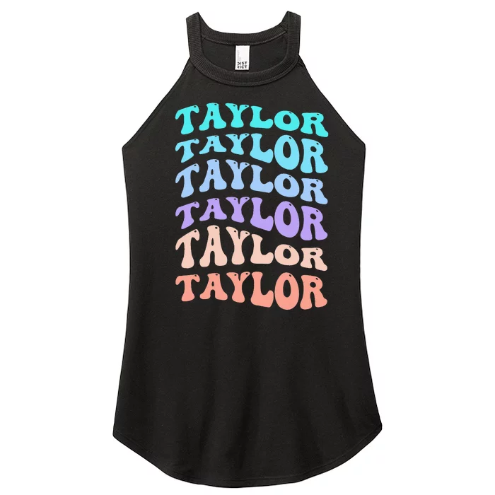 Taylor Personalized Name I Love Taylor Women’s Perfect Tri Rocker Tank