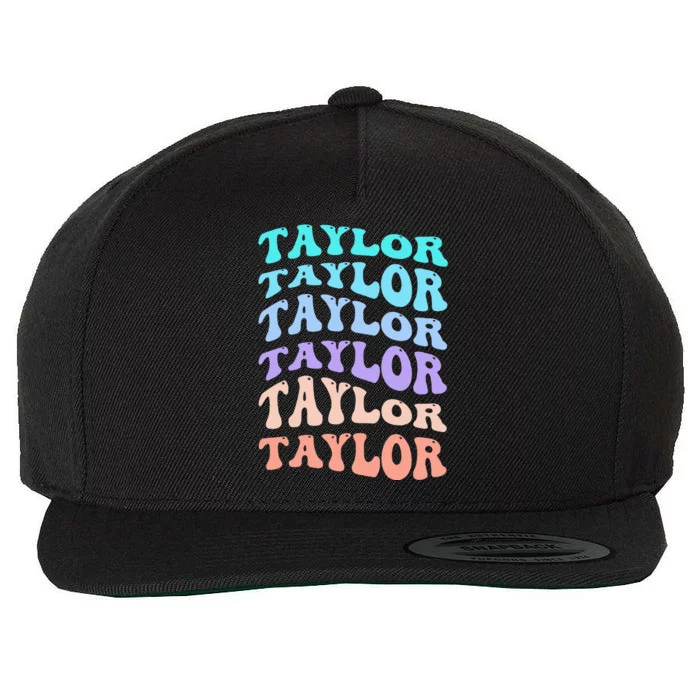 Taylor Personalized Name I Love Taylor Wool Snapback Cap