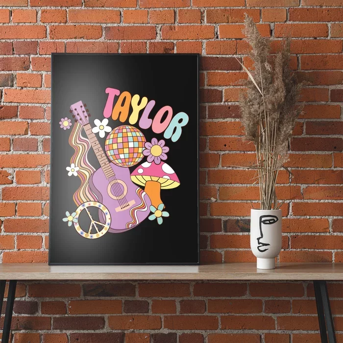 Taylor Personalized Name I Love Taylor Groovy 80s Poster