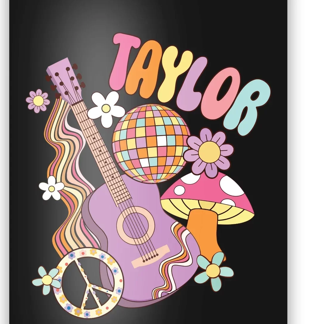 Taylor Personalized Name I Love Taylor Groovy 80s Poster