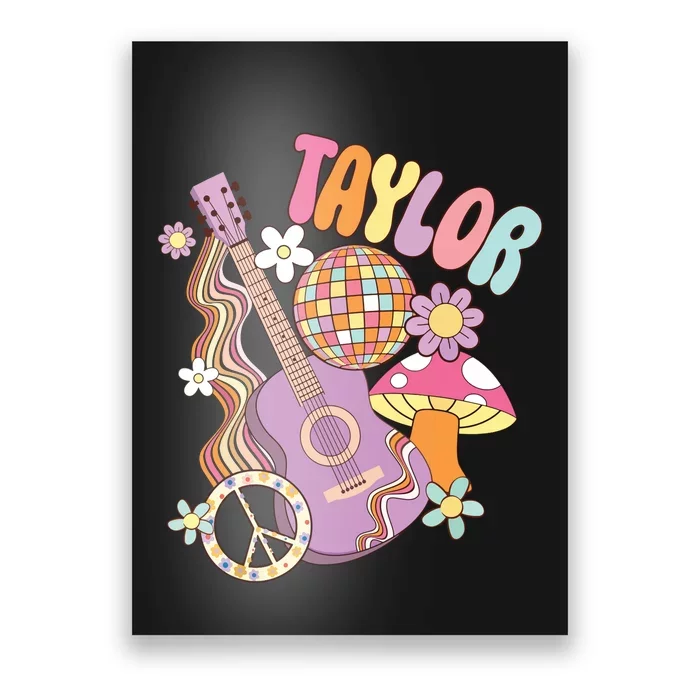 Taylor Personalized Name I Love Taylor Groovy 80s Poster