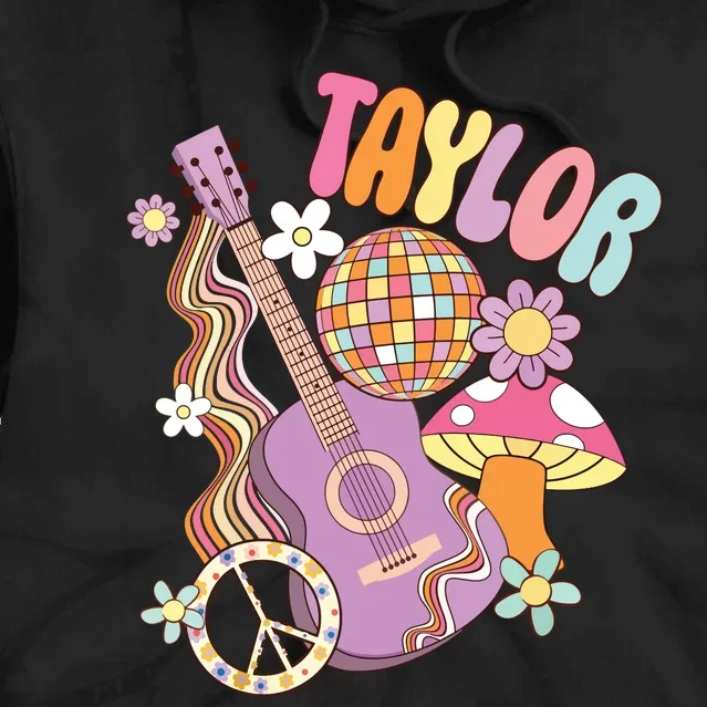 Taylor Personalized Name I Love Taylor Groovy 80s Tie Dye Hoodie