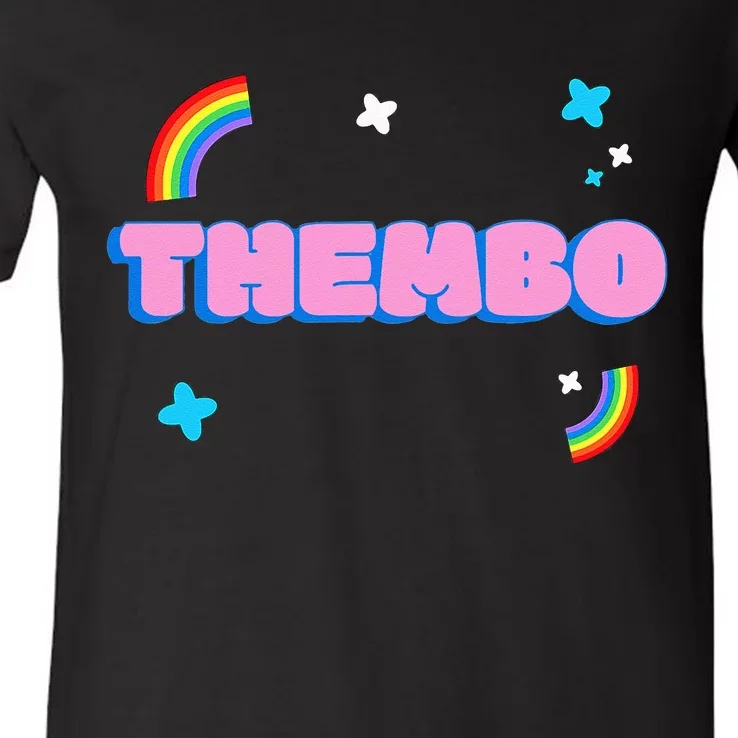 Thembo Pride Non Binary Genderfluid Bimbo V-Neck T-Shirt