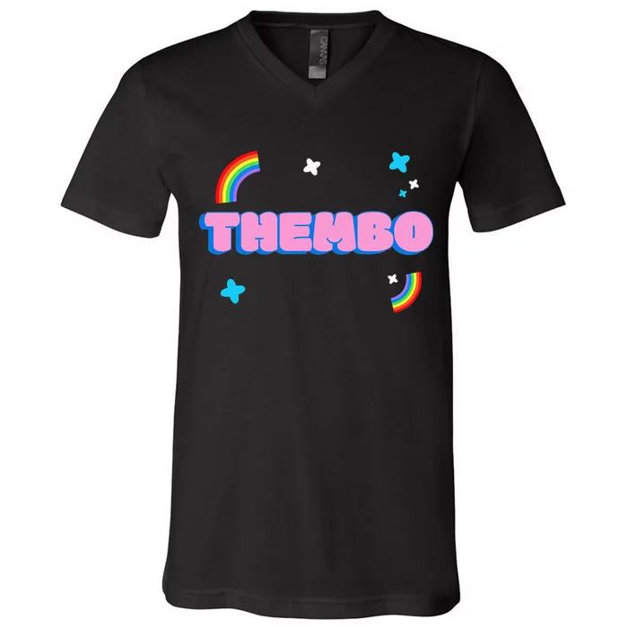 Thembo Pride Non Binary Genderfluid Bimbo V-Neck T-Shirt