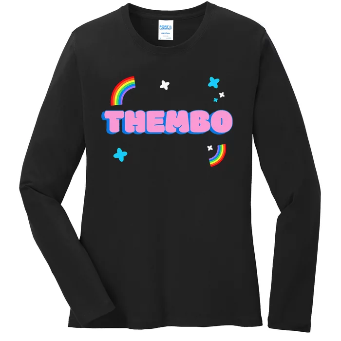 Thembo Pride Non Binary Genderfluid Bimbo Ladies Long Sleeve Shirt