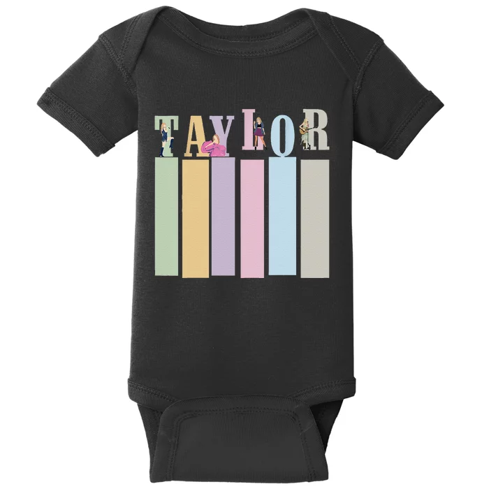 Taylor Personalized Name I Love Taylor Groovy Birthday Baby Bodysuit