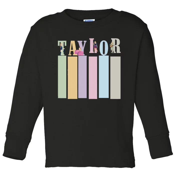 Taylor Personalized Name I Love Taylor Groovy Birthday Toddler Long Sleeve Shirt