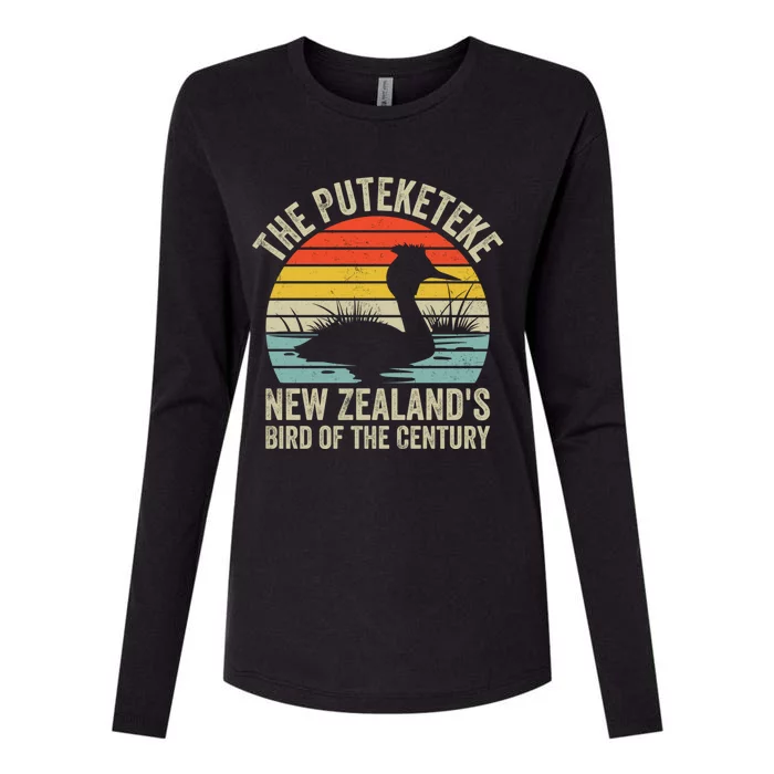 The Puteketeke New ZealandS Bird Of The Century Womens Cotton Relaxed Long Sleeve T-Shirt