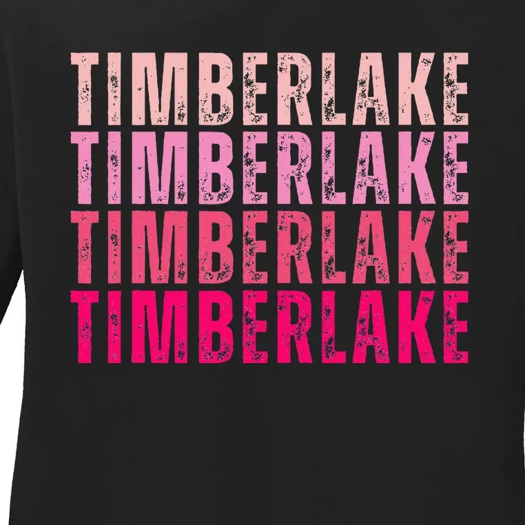 Timberlake Personalized Name I Love Timberlake Ladies Long Sleeve Shirt