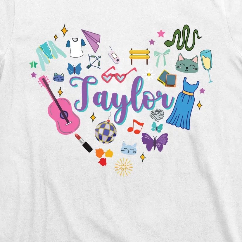 Taylor Personalized Name I Love Taylor Groovy 80S T-Shirt