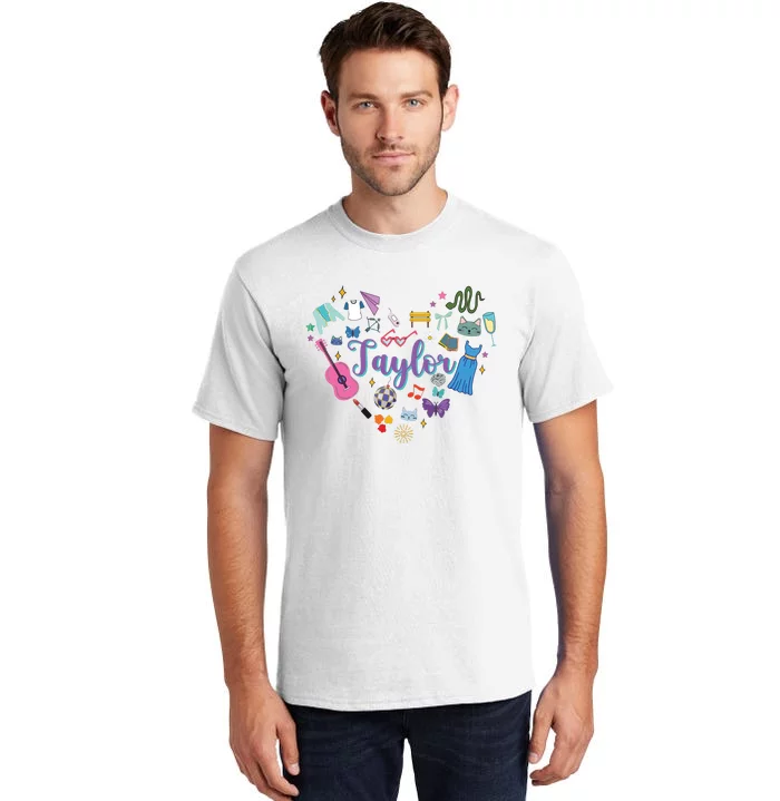 Taylor Personalized Name I Love Taylor Groovy 80S Tall T-Shirt